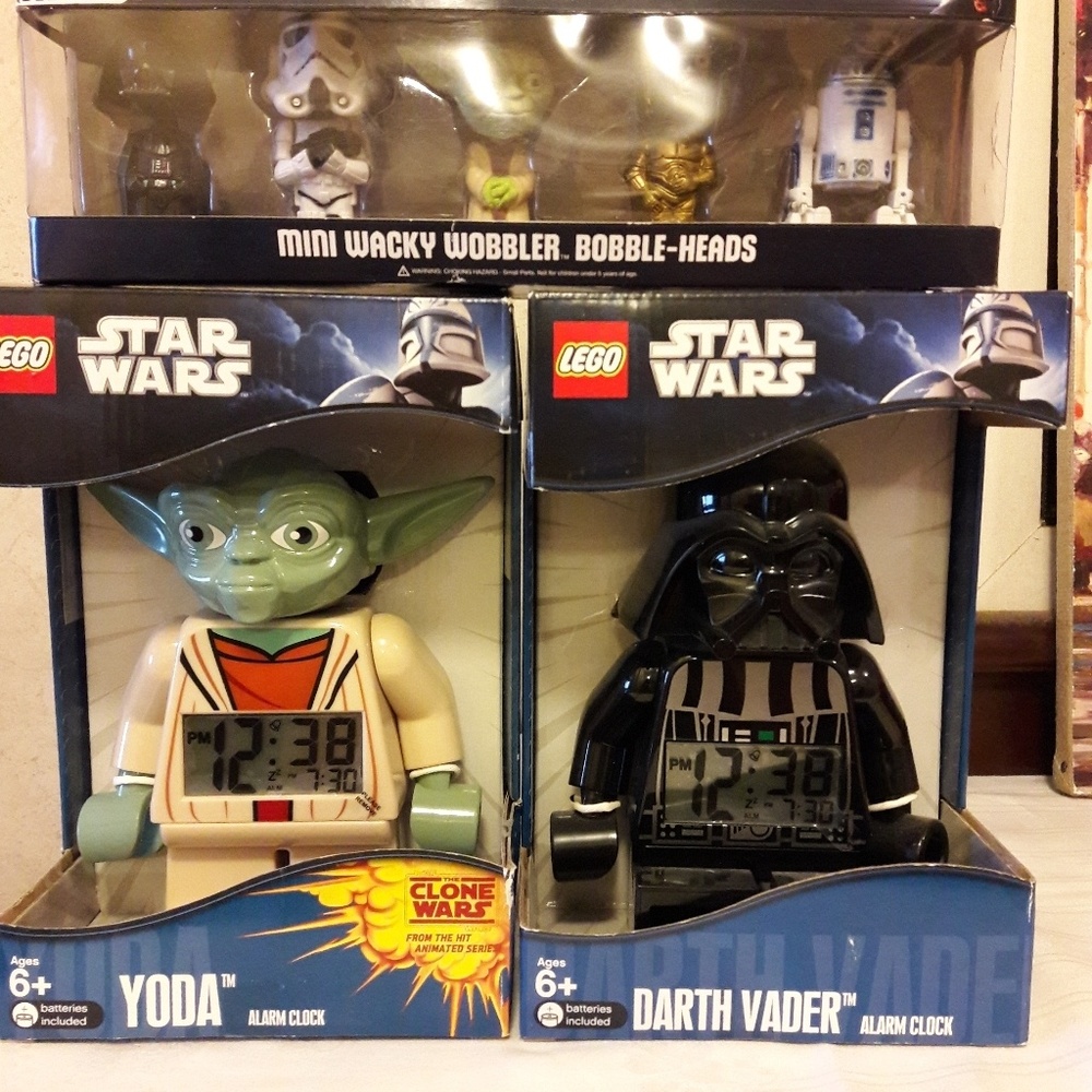 Star wars alarm clock and bobble heads - SOLD